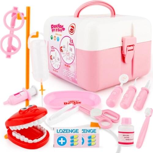 Doctor Set Dentist Toys Girls Role-playing Games Hospital Pretend Play Medical Kit Nurse Bag Toys For Children Gift dentist