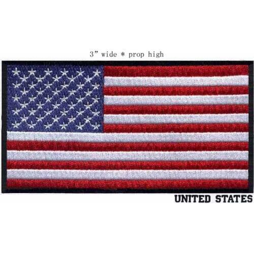 3" wide United States embroidery flag patch for iron on patch/red and white stripes/stars