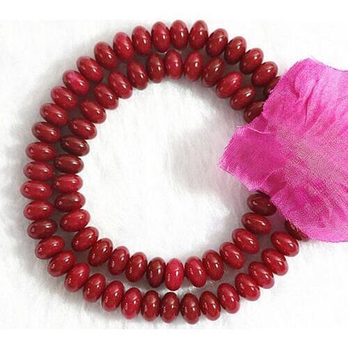New trendy red natural stone chalcedony jades 5*8mm new best-selling stone abacus loose beads diy special Jewelry B170