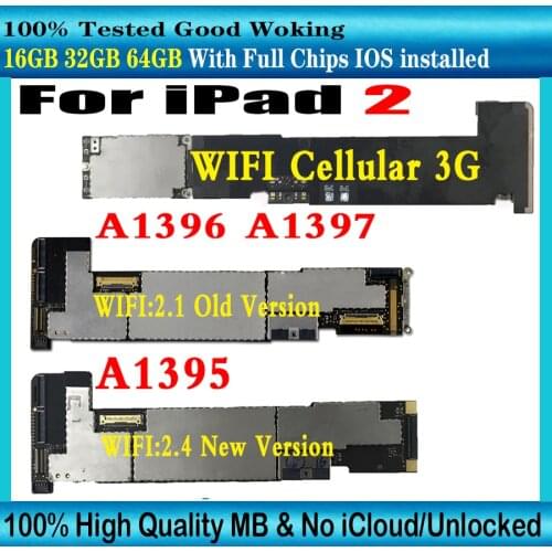 A1396 / A1397 or A1395 Original unlocked for ipad 2 Motherboard,for ipad 2 Logic board,Tested Good Working With chips IOS plate