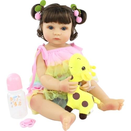 BZDOLL 55 CM Full Silicone Body Reborn Baby Doll Toy Like Real Vinyl Dress Up Princess Toddler Girl Boneca Birthday Gift