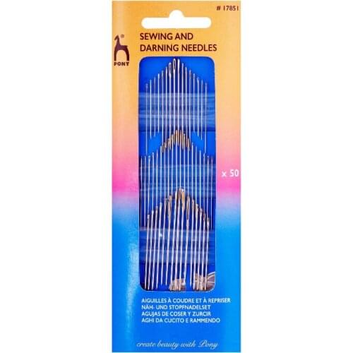Pony 25 Assorted Gold Eye Hand Sewing Needles crafts of tapestry,cross stitch, embroidery, quilting and beading needles pfaff