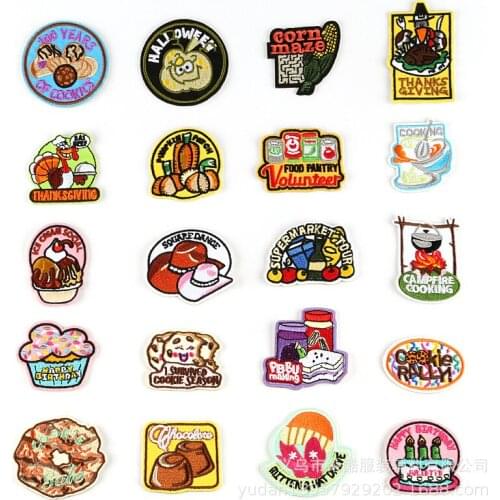 20pcs/lot 3M Self-adhesive Embroidery Patches Letters Clothing Decoration Accessories Cute Animals Strange Things Diy Applique