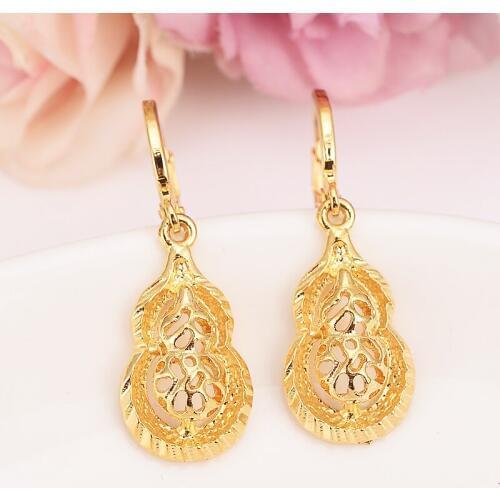 Drop Earrings for Women/Girl Gold Color african beads gourd Ethiopia Trendy Earrings Arab Middle Eastern Jewelry kids ChinesGift