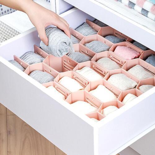 12Pcs Grid Drawer Divider Board Home DIY Space Storage Rack Split Bar Socks Organizer Eesy To Install Made of high quality PE