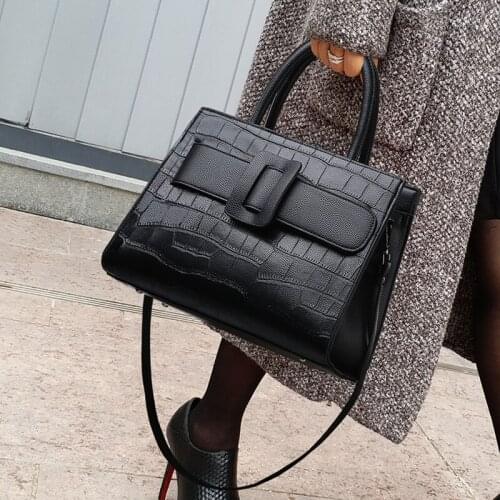 100% Genuine Leather Handbags 2021 Portable Messenger Fashion Crocodile Pattern All-match Single Shoulder Large Capacity Bag Gg