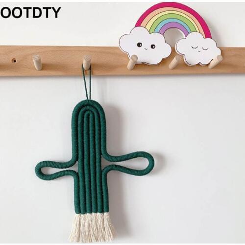 Nordic Room Decoration Cactus Tapestry Macrame Wall Hanging Boho Decor Wall Hanging College Dorm Gifts