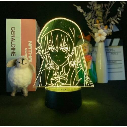 Unique Night Light LED with Alarm Clock Base Anime OreGairu 3D Neon Table Desk Lamp Club Hotel Atmosphere Decor Fans Kids Gift