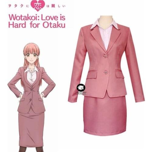 Unisex Anime Cosplay Wotakoi Love is Hard for Otaku Momose Narumi Pink Cosplay Costumes Uniform Sets