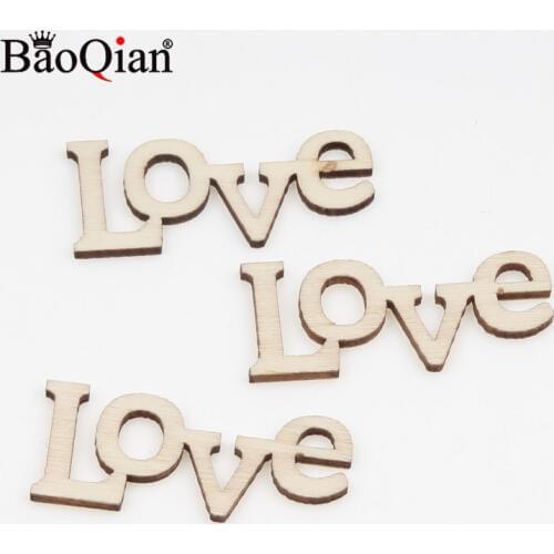 10Pcs "LOVE" Laser Cut Wooden Slice Handcraft Letter Carving Diy Wood Crafts Scrapbook Hanging Ornaments Home Decoration