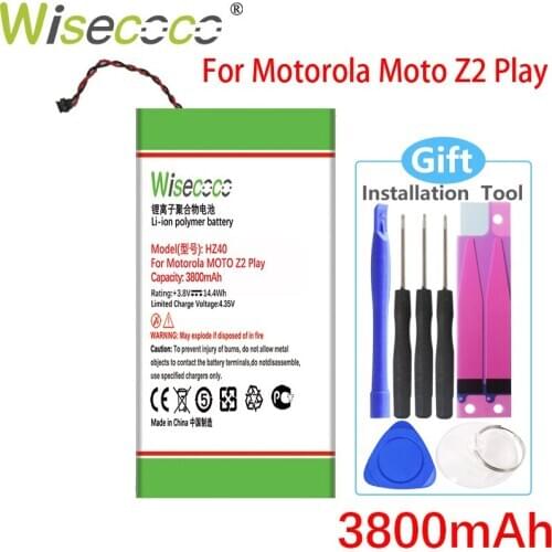 Wisecoco HZ40 3800mAh For Motorola Moto Z2 Play Dual SIM XT1710-06 XT1710-08 XT1710-09 XT1710-11 Battery