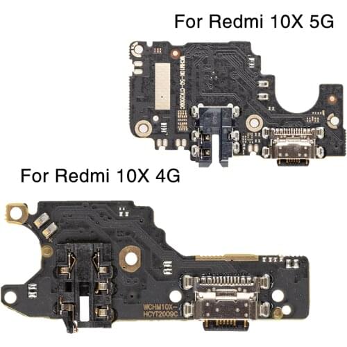 1Pcs Charger Charging Port Dock USB Connector Flex Cable For Xiaomi Redmi 10X 4G 5G With Headphone Audio Jack Flex Ribbon