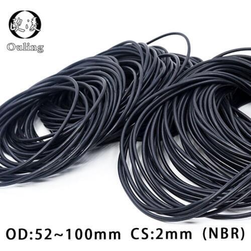 10PC/lot Rubber Ring NBR Sealing O Ring 2mm OD52/54/55/56/60/62/65/70/75/80/85/90/92/95/100*2mm O-Ring Seal Gaskets Rings Washer