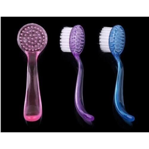 100pcs Plastic Nail Art Dust Cleaning Brush with Cap Round Head Make Up Washing Brush Manicure Pedicure Nail Tools Comb