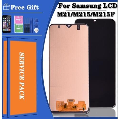 100% test LCD With Frame For SAMSUNG Galaxy M21 2020 LCD M215 Display SM-M215F/DS LCD Screen Touch Sensor Digitizer Assembly