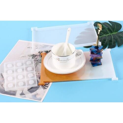 2Pcs Flowerpot Pen Holder Coaster Combination Silicone Epoxy Resin Mold Triangle Hexagon Square Rectangle Crafts Home Decoration