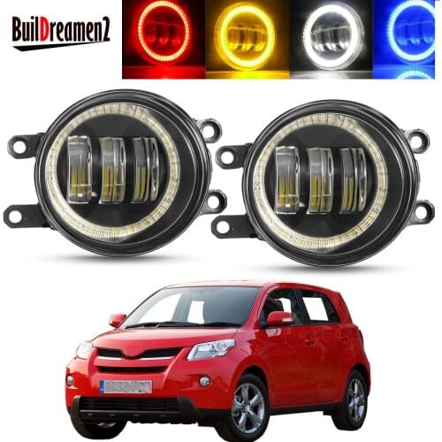 2 X Car Right + Left Angel Eye Fog Light Assembly For Toyota Urban Cruiser 2009-2014 LED Lens DRL Fog Driving Lamp 30W H11 12V