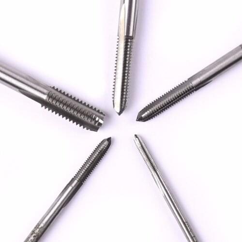 5pcs M3 to M8 HSS Straight Fluted Screw Thread Metric Plug Hand Tap Drill Set Hand Tools 3/ 4/ 5/ 6/ 8mm