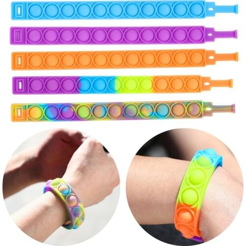 Decompression Bracelet Press Bubble Photosensitive Color Change Bracelet Puzzle Sensory Toy For Kids Fidget Vent Toys Pops It