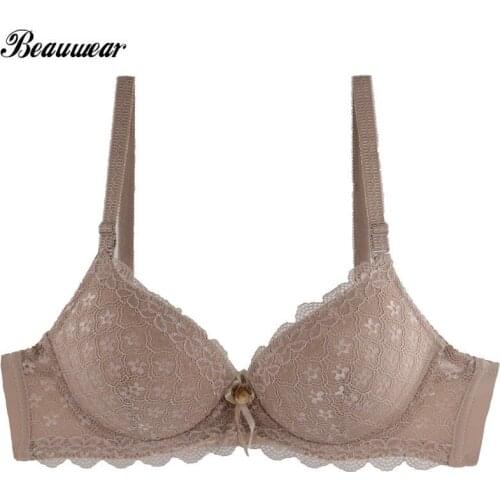 Beauwear Padded Push Up Sutien for Women Sexy Lingerie Tops Lace Embroidery Everyday Push Up Bras 85 90 95 100 B C Cup