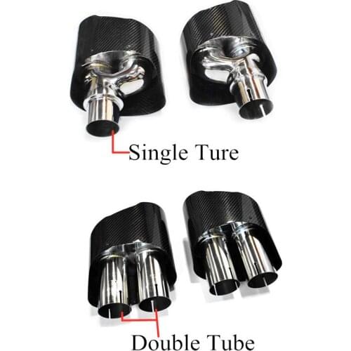 Hot Selling One Pair 4 Out Carbon Fiber Car Exhaust Pipe Tail Muffler Tip for Akrapovic Style Rs3 Rs4 Rs5 Rs6 Rs7 A6 A7 A5 A4 A3