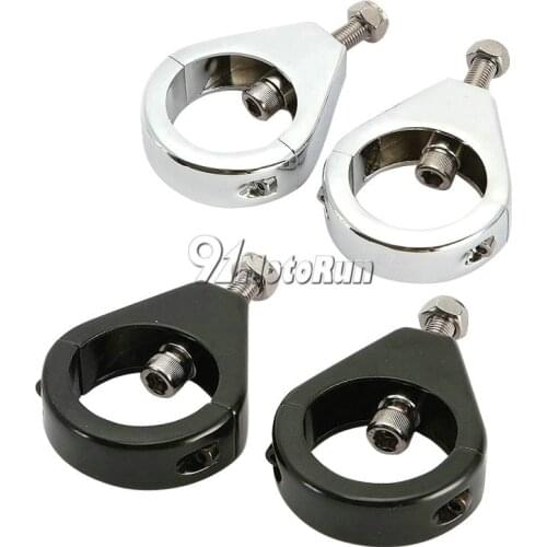 Chrome/Black 39 41 49mm Turn Signal Relocation Fork Clamps For Harley Davidson Sportster XL 883 1200 Dyna Chopper Cruiser Bobber