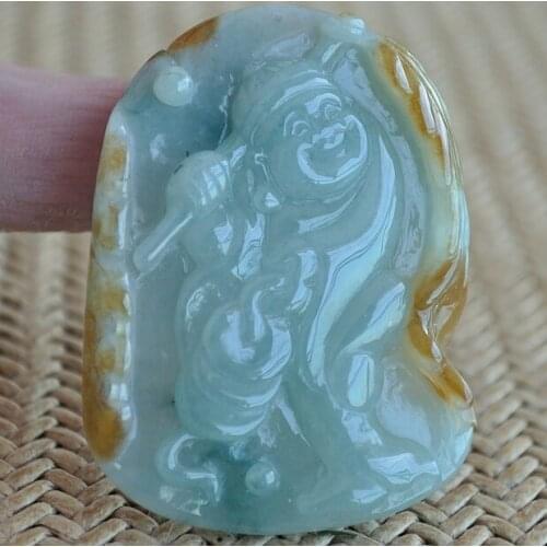 Exquisite natural jade Maitreya Buddha pendant e3