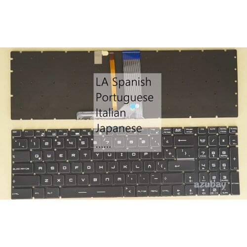 LA Spanish Portuguese Italian Japan Keyboard For MSI MS-16H4 MS-16H5 MS-16H7 MS-16H8 MS-16J1 MS-16J2 MS-16J4 MS-16J5 RGB Backlit