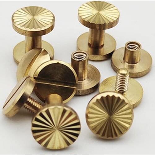 2Set Sun Pattern Bag Decoration Hardware Brass Rivets Belt Screw Decorative Buckle Handmade Accessories