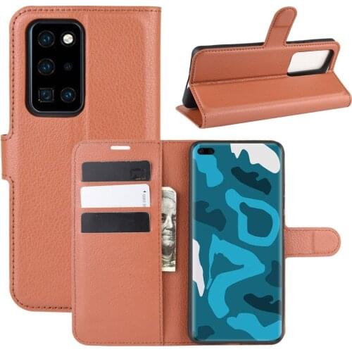 10pcs/lot Litchi Grain wallet leather case with card holder for Huawei P40 Lite E P40 Pro Nova 6 SE Honor 20 Y9S