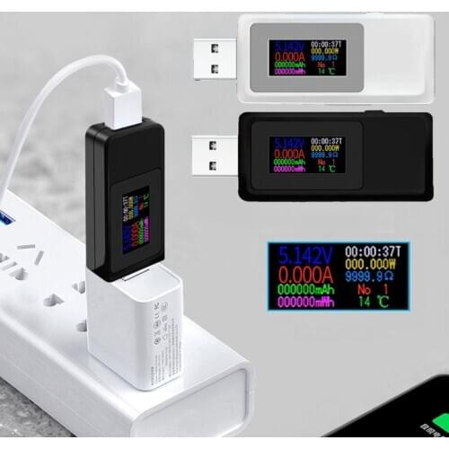 KWS-MX19 Colorful Screen USB Detector Voltmeter Ammeter USB Tester Voltage Current Power Capacity Meter Monitor