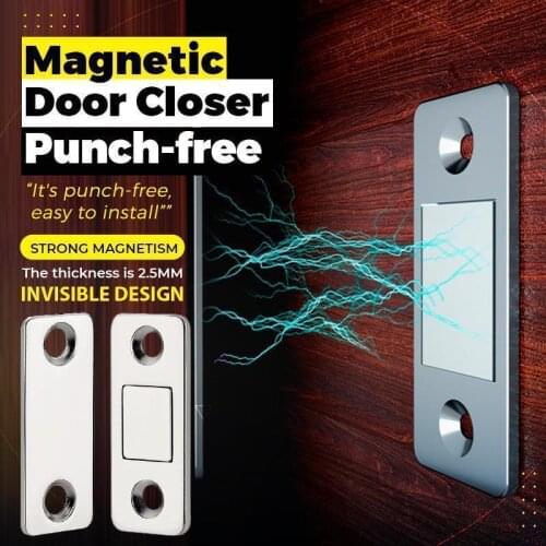 Punch-free Magnetic Door Closer Magnetic Cabinet Catches Magnet Door Stops Hidden Door Closer Screw Cupboard Furniture Hardware