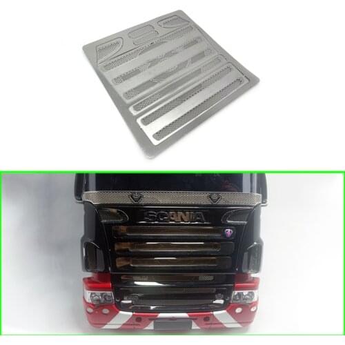 Metal Grimace Air Intake Net for 1/14 Tamiya RC Truck Trailer Tipper Scania 470 620 Car Diy Parts
