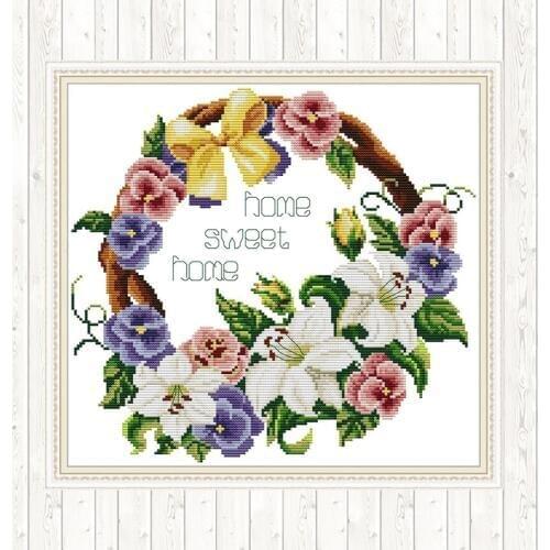 Sweet Home Cross Stitch Patterns Printed Canvas Painting 14CT 11CT Count Handmade Embroidery Needlework Sets DIY Home Decoration