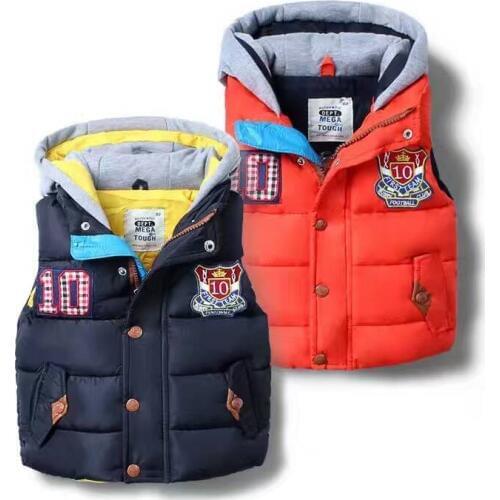 New Arrival Baby Boys Autumn Winter Thick Hooded Waistcoat Kids Fashion Warm Vest Boys Windbreak Outerwear Jacket Coat