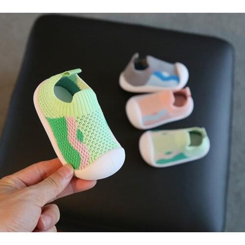 Infant Toddler Shoes 2021 Autumn Baby Girls Boys Casual Knitted Shoes Soft Bottom Non-slip Kids Children First Walkers Shoes