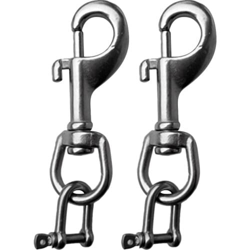 Perfeclan Scuba Diving Torch Holder Single End Snap Clip D Ring Shackle 2pcs