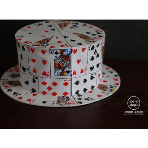 Holiday Sales Card Fan to Top Hat, high quality, as seen on tv, magic hat, poker cap, stage magic props,magic tricks,gimmick