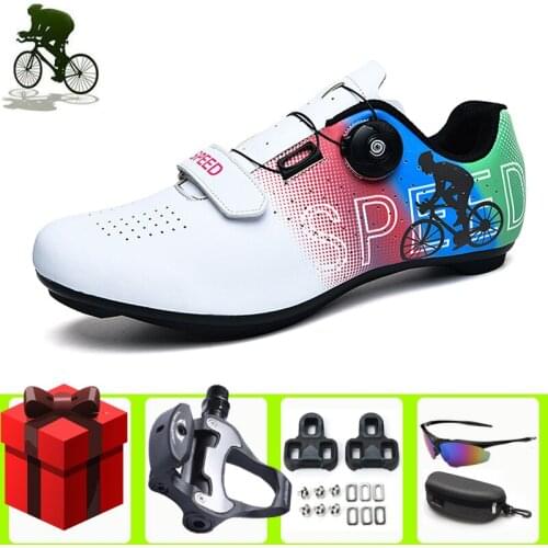 Professional Racing Road Cycling Shoes Zapatillas Mujer Outdoor Non-Slip Bicycle Sneakers Breathable Self-Locking Sports Shoes
