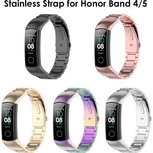 Luxury Strap for Honor Band 4 Bands correa Watch Bracelet for Huawei Honor Band 5 Stainless Straps Belt Accessories CRS-B19/B19S