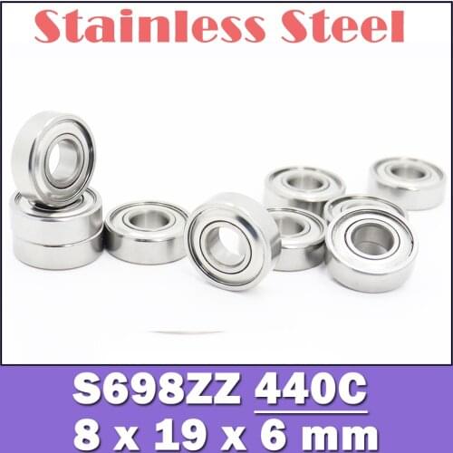 S698ZZ Bearing 8*19*6 mm ( 10PCS ) ABEC-1 440C Roller Stainless Steel S698Z S698 Z ZZ Ball Bearings