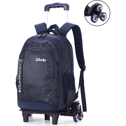 School Bag Trolley Kids Trolley Bag Primary Secondary School Waterproof 6 Wheels Bag Backpack Wheeled Kids Luggage ZR1215