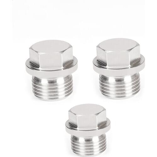 M8-M36 Male Threaded Hex Head Pipe Plug 304 Stainless Steel Plumbing Connector Coupling Pipe Fitting
