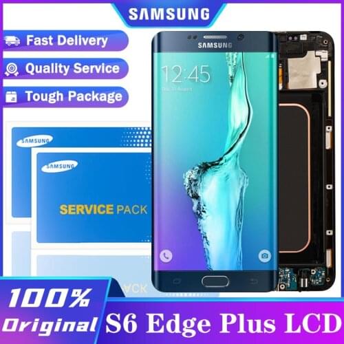 Burn Shadow 5.5'' Super AMOLED LCD with frame for SAMSUNG Galaxy s6 edge plus Display G928 G928F Touch Screen Digitizer Assembly