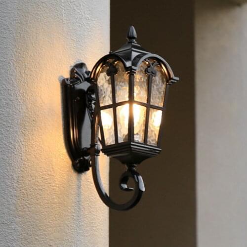 Outdoor European Style Roman Wall Lamp Led Retro Garden Lamp Residential Villa Door Lighting
