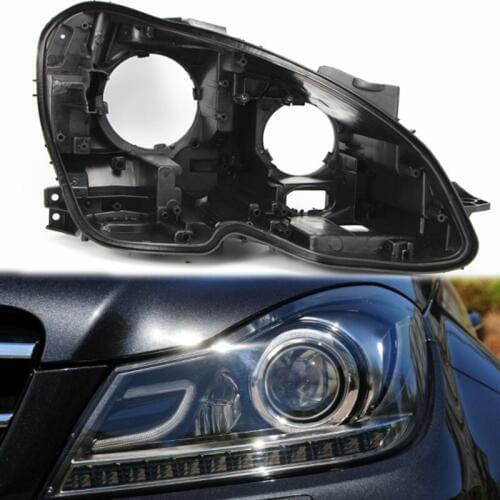 W204 shell Front headlight cover black base Headlight back shell for Mercedes-Benz W204 C180C200 C260 Black headlight protection
