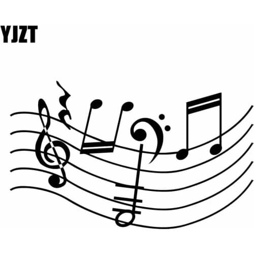 YJZT 16.2CM*9.9CM Music Happy Window Vinyl Decal Beautiful Car Sticker Black/Silver C27-0041