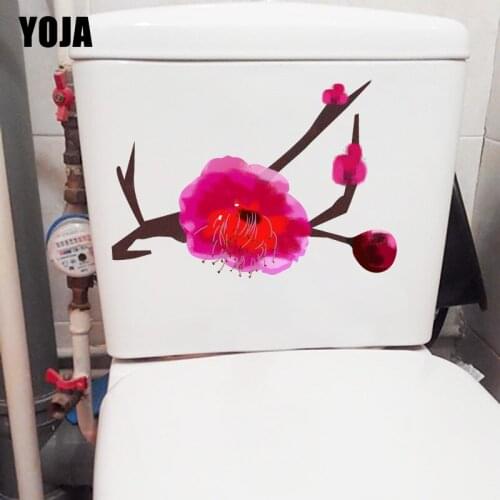 YOJA 24.1*17.4CM Plum Blossom Branch Fashion Home Decoration Wall Decal Toilet WC Sticker T1-0701