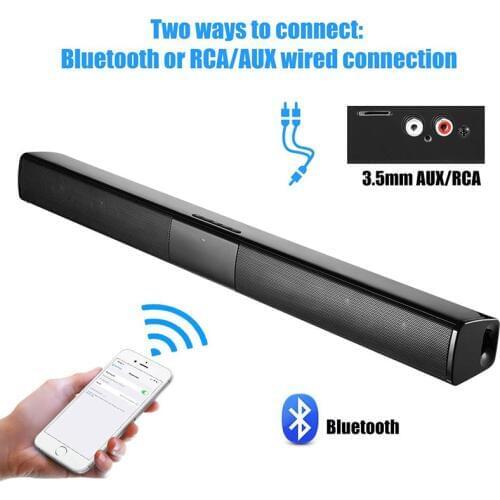Soundbar, 20W TV Sound Bar Wired and Wireless Bluetooth Home Surround Sound Bar for PC Theater TV Speaker