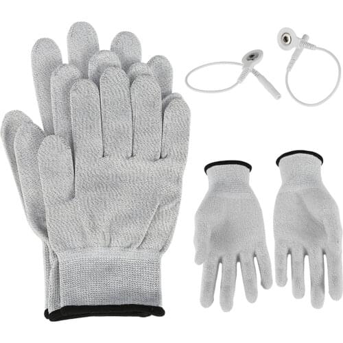 Dropshipping Hand Massage Gloves Electrode Therapy Shock Conductive Gloves Hand Massager With Electric Shock Wire